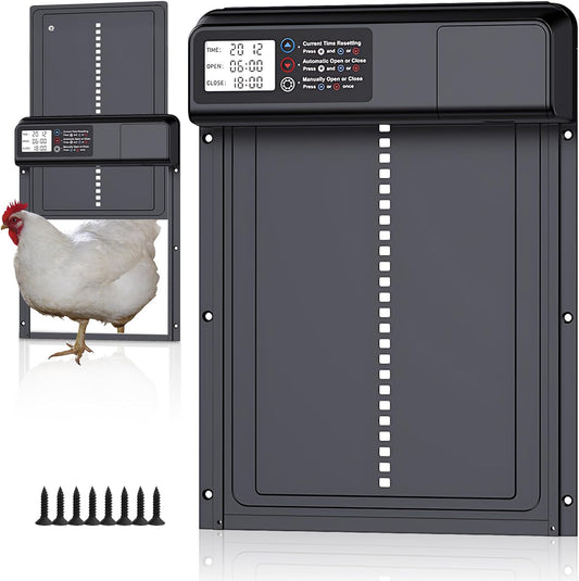 Smart Auto Chicken Coop Door — Programmable Timer, Anti-Pinch Safety, IPX4 Waterproof