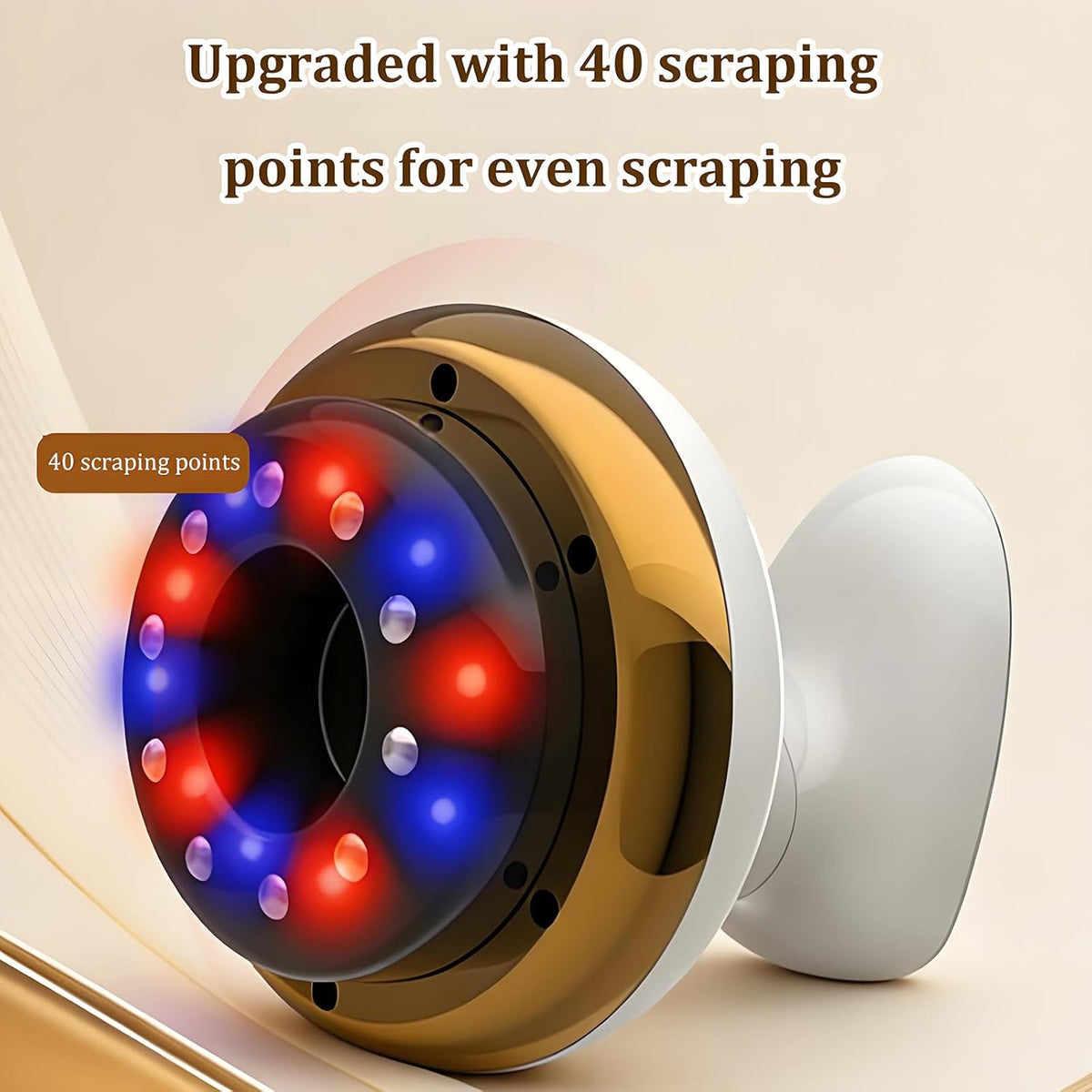 Rechargeable electric cupping massager with LED light therapy, vibration, and 9 adjustable suction levels. Targets cellulite on legs, arms, abdomen, and back from home.