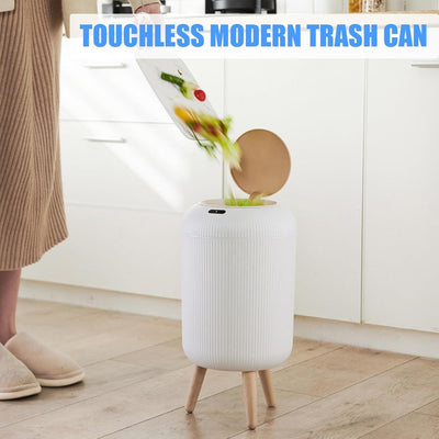 PureSense™ Smart Motion Sensor Trash Can – 3 Gallon Touchless Automatic Garbage Bin with Lid & Removable Legs for Bathroom, Bedroom, Kitchen & Office (White)