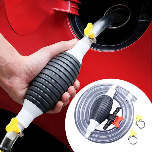 Multifunction Liquid Sucker Pump, Manual Fuel Transfer Pump Gasoline Siphone Hose, Portable Siphon Pump For Gasoline Diesel And Other Liquid Water, with 3.2/6.5/9.8ft Siphon Hose. (6.5 ft)