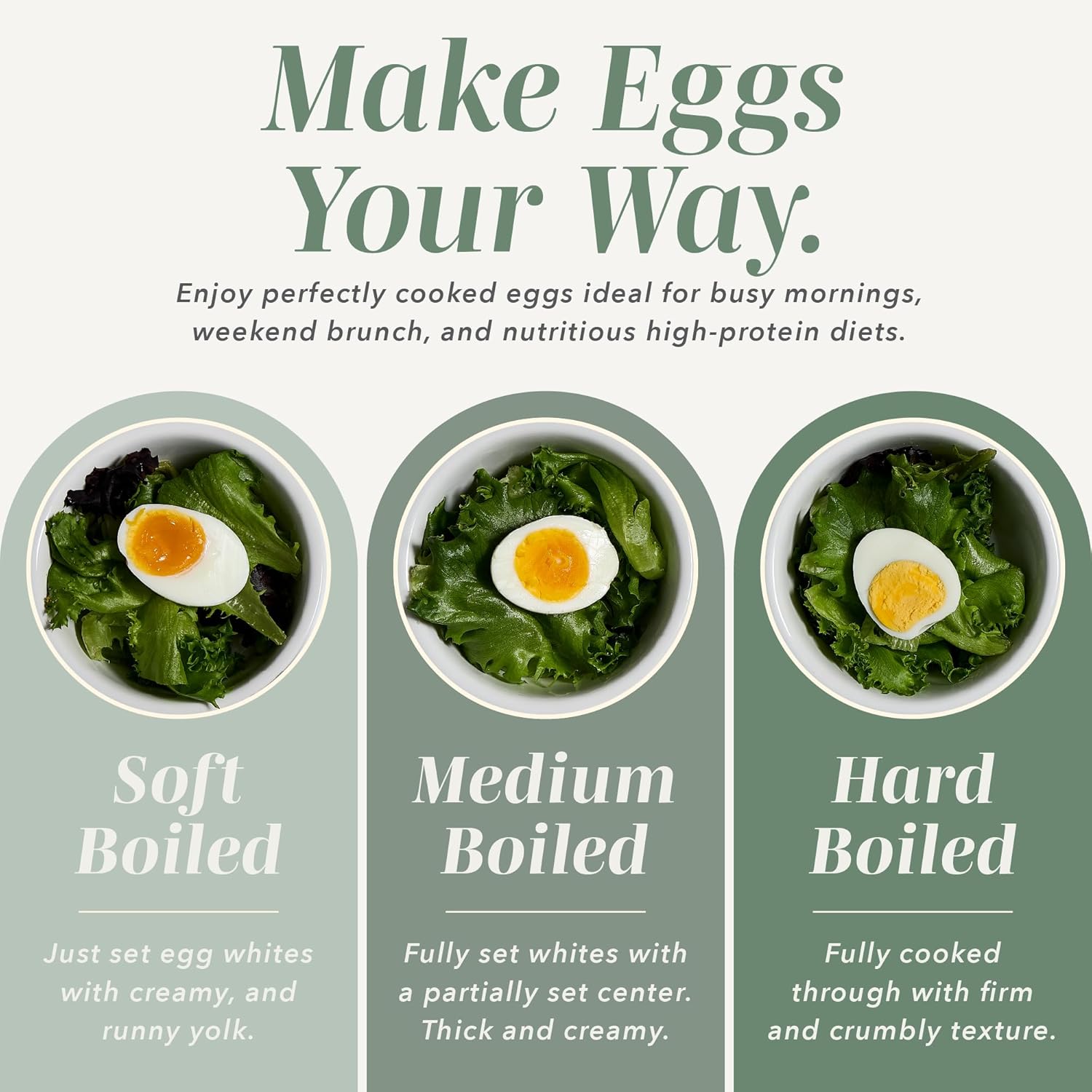 EggMaster™ Rapid Egg Cooker – 6-Egg Electric Boiler for Soft, Medium & Hard-Boiled Eggs with Auto Shut-Off & One-Touch Cooking (Sage)
