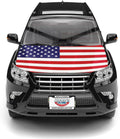 American Flag Car Hood Cover 63"x47" (160x120 cm) – USA Stars & Stripes Decoration – Universal Fit Cover for Trucks, Cars, SUVs - Stretch Polyester-Spandex with Secure Fasteners