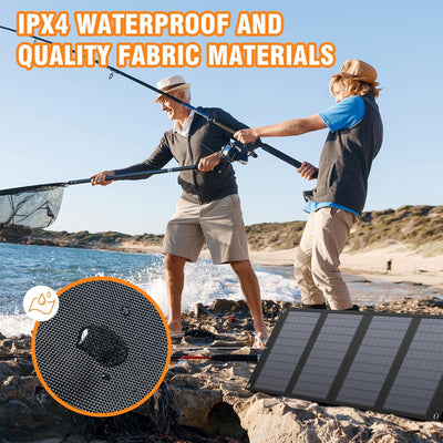 SunVolt™ 40W Foldable Solar Charger – Portable Solar Panel with USB QC3.0 & 12–15V DC Output for Power Stations, Camping, RV & Outdoor Adventures