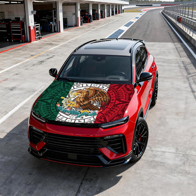 Car Hood Cover Flag - 59x51IN Mexico Hood Covers with 2 Adjustable Triangular Fasteners for Cars Decor, Automotive Exterior Accessories Patriotic Decorations - Hood Cover-1