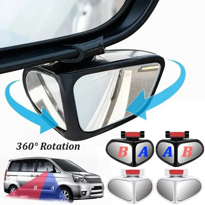 2Pcs Car Rearview Mirrors 360° Blind Spot Mirror Adjustable Rotatable Convex Wide-angle Clear Rearview Safety Mirror Accessories