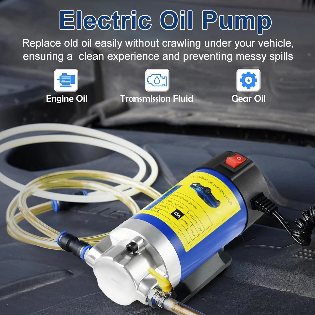 12V Electric Scavenge Suction Transfer Change Pump Oil Transfer Pump 1-4L/min Motor Oil Diesel Extractor Pump For Car