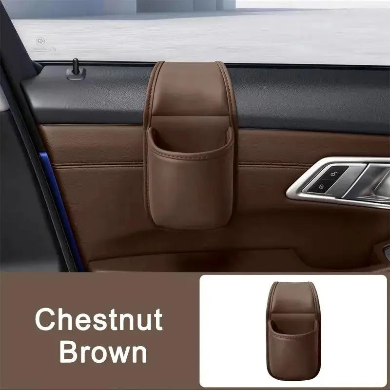 PU Leather Car Door Organizer Hanging Cup Holder Storage Bag Bottle Pocket Interior Stowing Tidying Accessories