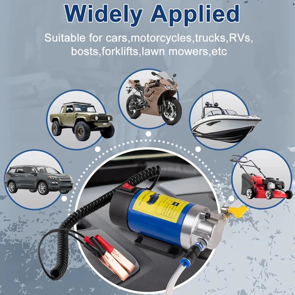 12V Electric Scavenge Suction Transfer Change Pump Oil Transfer Pump 1-4L/min Motor Oil Diesel Extractor Pump For Car