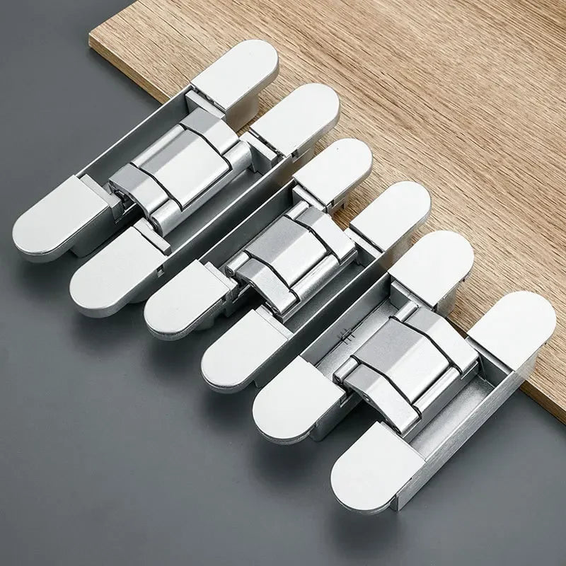 2PCS Invisible Door Hinges, Hidden Door Hinges, Hidden Adjustable Cross Wooden Door Outward Opening Hidden Door Hinges