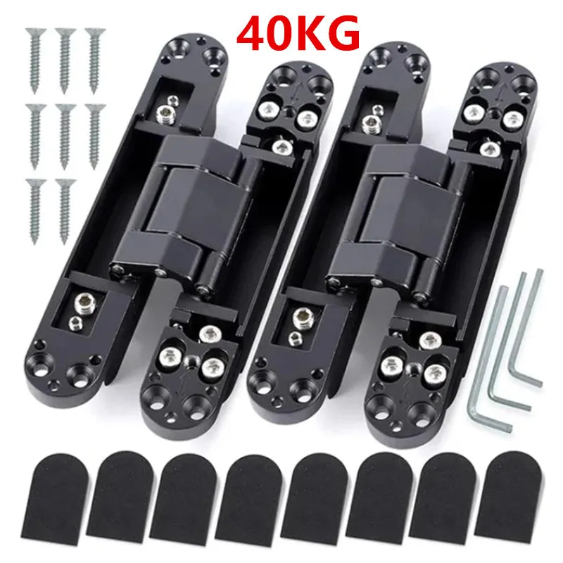2PCS Invisible Door Hinges, Hidden Door Hinges, Hidden Adjustable Cross Wooden Door Outward Opening Hidden Door Hinges