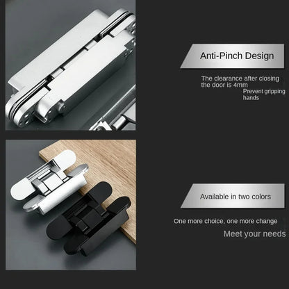 2PCS Invisible Door Hinges, Hidden Door Hinges, Hidden Adjustable Cross Wooden Door Outward Opening Hidden Door Hinges