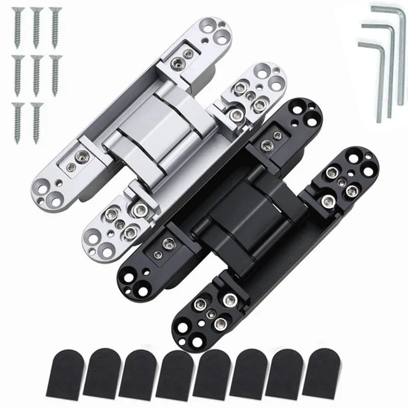 2PCS Invisible Door Hinges, Hidden Door Hinges, Hidden Adjustable Cross Wooden Door Outward Opening Hidden Door Hinges
