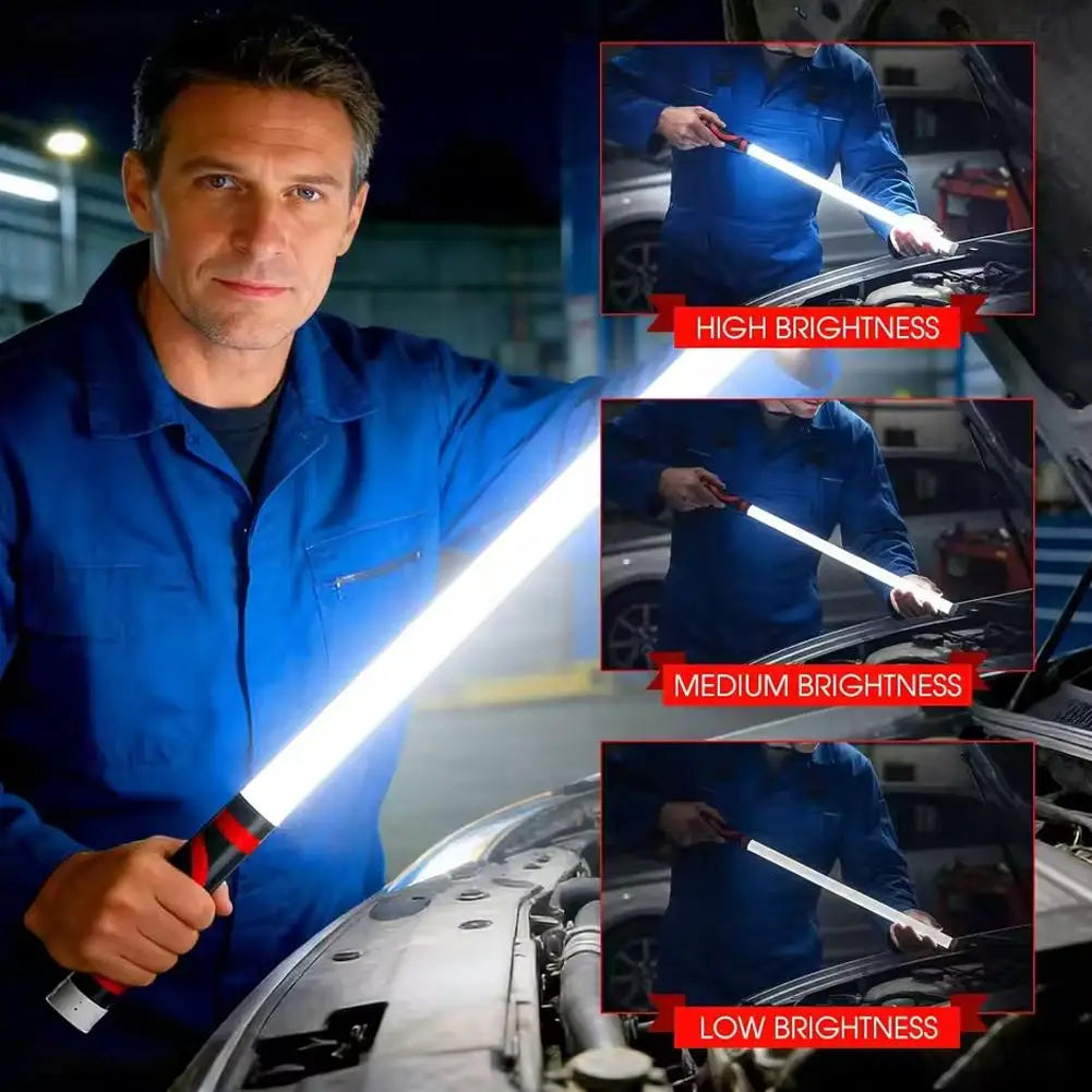 29-inch bendable LED flashlight stick with 3 brightness modes and rechargeable USB-C battery. Bends into tight engine bays, under hoods, and around pipes where standard flashlights can't reach.