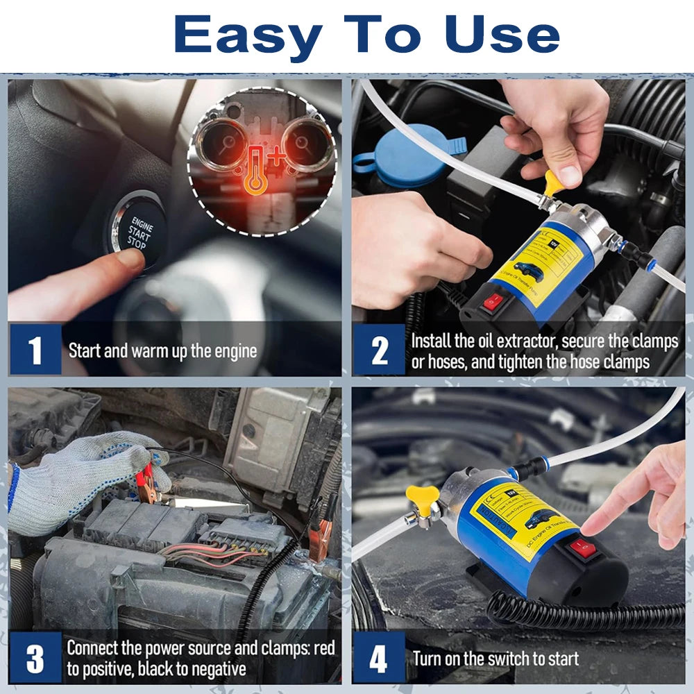 12V Electric Scavenge Suction Transfer Change Pump Oil Transfer Pump 1-4L/min Motor Oil Diesel Extractor Pump For Car