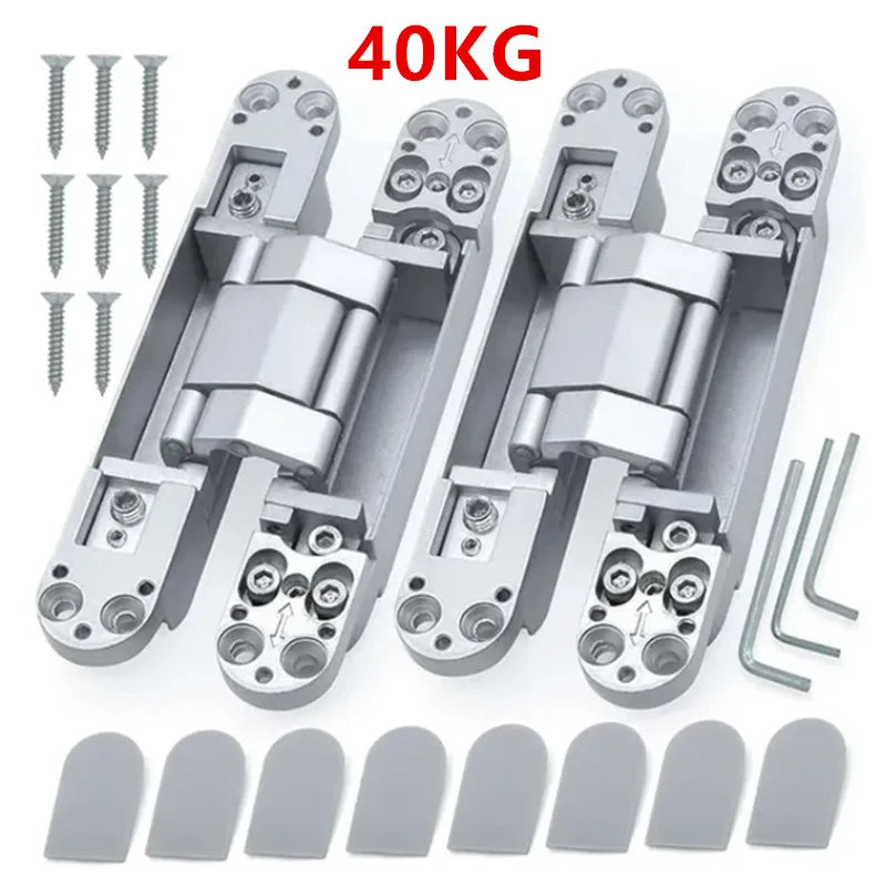 2PCS Invisible Door Hinges, Hidden Door Hinges, Hidden Adjustable Cross Wooden Door Outward Opening Hidden Door Hinges