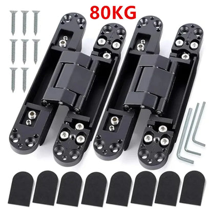 2PCS Invisible Door Hinges, Hidden Door Hinges, Hidden Adjustable Cross Wooden Door Outward Opening Hidden Door Hinges
