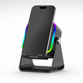 SoundDock 5-in-1 Wireless Bluetooth Speaker Stand – Adjustable Phone Holder with Stereo Sound, RGB Ambient Lighting & Rechargeable Battery for iPhone, Android & Tablets (Black)