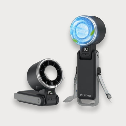 FrostJet™ Turbo Cooling Fan – Portable Ice-Cooling Handheld Fan with 5 Speeds, 25550RPM High-Speed Airflow & 12-Hour Rechargeable Battery for Travel & Outdoor Use (Black)