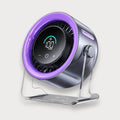 CoolBreeze™ Turbo Desk Fan – 100-Speed Quiet USB Rechargeable Fan with Digital Display, 120° Rotation & Wall-Mount Design for Bedroom, Office & Home (Purple)
